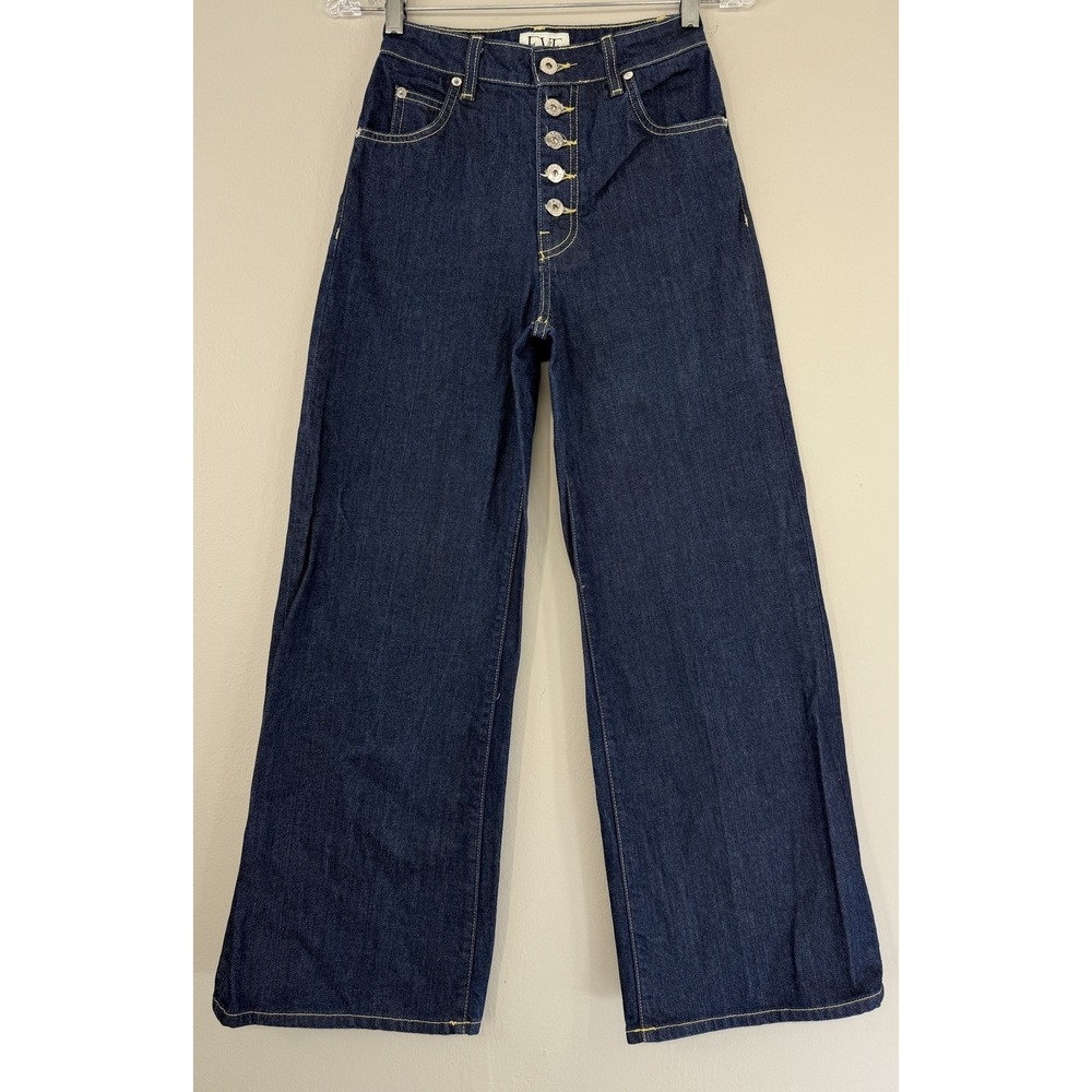 EVE Denim The Charlotte Wide Leg Jean Women's 24 Exposed Button Fly USA Made